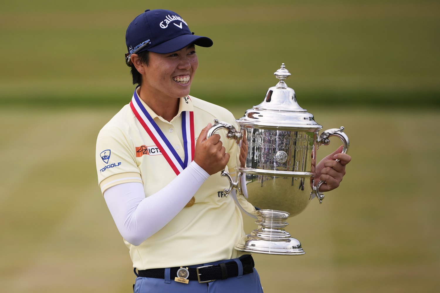 Yuka Saso ăn mừng chiến thắng tại U.S. Women's Open