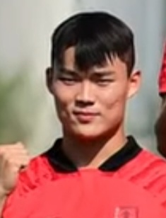 Tiền đạo Oh Hyeon-gyu trong màu áo đội tuyển Hàn Quốc