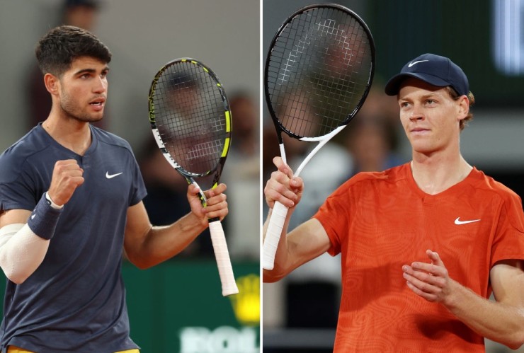 Carlos Alcaraz và Jannik Sinner đối đầu